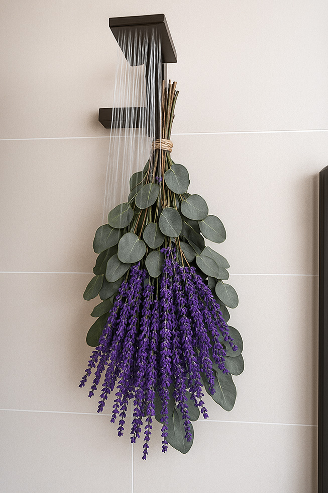 eukaliptus i lawenda pod prysznic